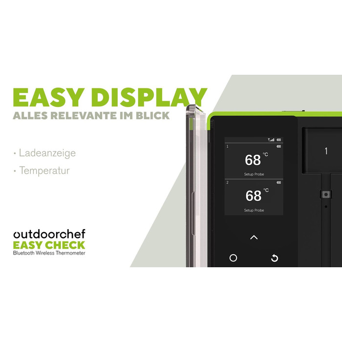 Термометр для гриля Outdoorchef Easy Check Bluetooth - бездротовий, двозонний