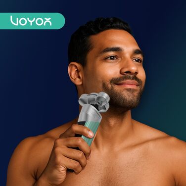 Електричний чоловічий верстат для гоління VOYOR TX500 (зелений) - 5D, мокрий/сухий, USB, LED дисплей, 150 хв роботи