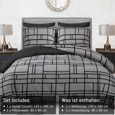 Комплект постільної білизни Pamposh 135x200 (4 шт.) - 2 наволочки 80x80, 2 простирадла 135x200, мікрофібра, сірий, ÖKO-TEX