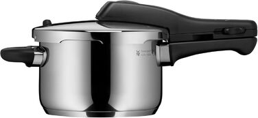 Швидкісний скороварка WMF Perfect One Pot 2,5 л, індукційна, з паровим клапаном, 2 режими готування, зручне управління однією рукою, для всіх типів плит, полірована нержавіюча сталь Cromargan, для однієї особи
