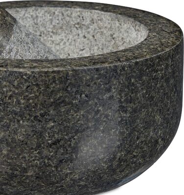 Гранітний ступка з пестиком Relaxdays - для спецій та трав, Ø 16 см, 400 мл, сірий