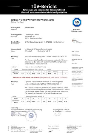 Набір кухонних ножів Wolfblood Damast 3 шт (32/26/20 см) з дамаської сталі 67 шарів, твердість 62 HRC, сертифіковано TÜV + чохол та подарункова коробка