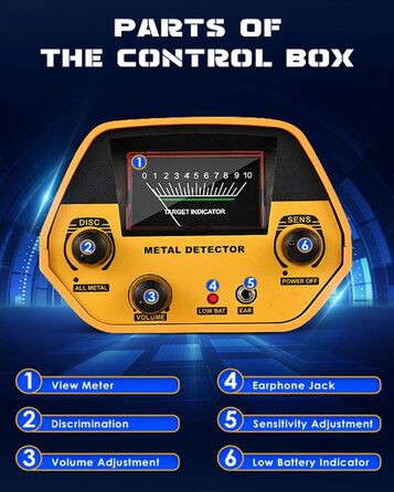 Металодетектор високої точності, вологостійкий, для пошуку золота. Регульована висота 78-108 см, котушка 25 см, роз'єм для навушників, максимальна глибина нажада зсудить</end_of_of_</start_of_of*</end</model]</code></end</model> 