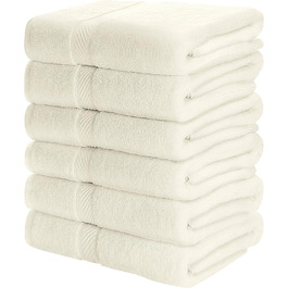 Набір рушників Utopia Towels 6 шт, 100% бавовна, 61x122 см, преміум-якість, високопоглинаючі, для готелю, спа та ванної, кремові