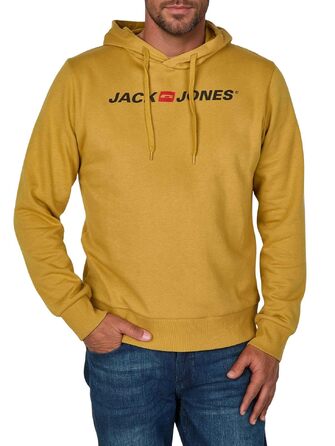 Чоловіче худі Jack & Jones JJMORTY Regular Fit з принтом, колір Mustard Gold (гірчичний)