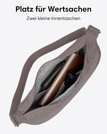 Сумка через плече LARKSON Solveig Medium бежева (Taupe) - Містка напівмісяць, водонепроникна, 6.5 л