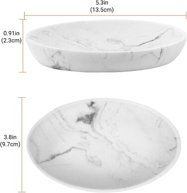 Підставка для мила Shinowa: неслизька коробочка для мила з харчового гіпсу, білий камінь. Організатор для ванної кімнати, туалету, кухні.