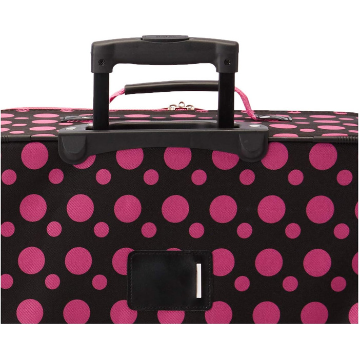 Набір валіз Rockland Softside, 4 шт. (14/20/24/28), стильний дизайн, чорно-рожевий принт