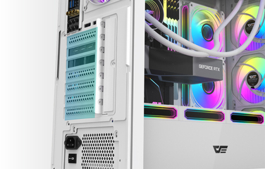 Корпус для комп'ютера darkFlash DS900WS Midi Tower ATX, білий, ігровий, зі скляною панеллю
