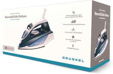 Парова праска Grunkel PL-22NS 2200 Вт з антипригарною підошвою. 3 режими, захист від протікання та регулювання подачі пари. Чорний колір