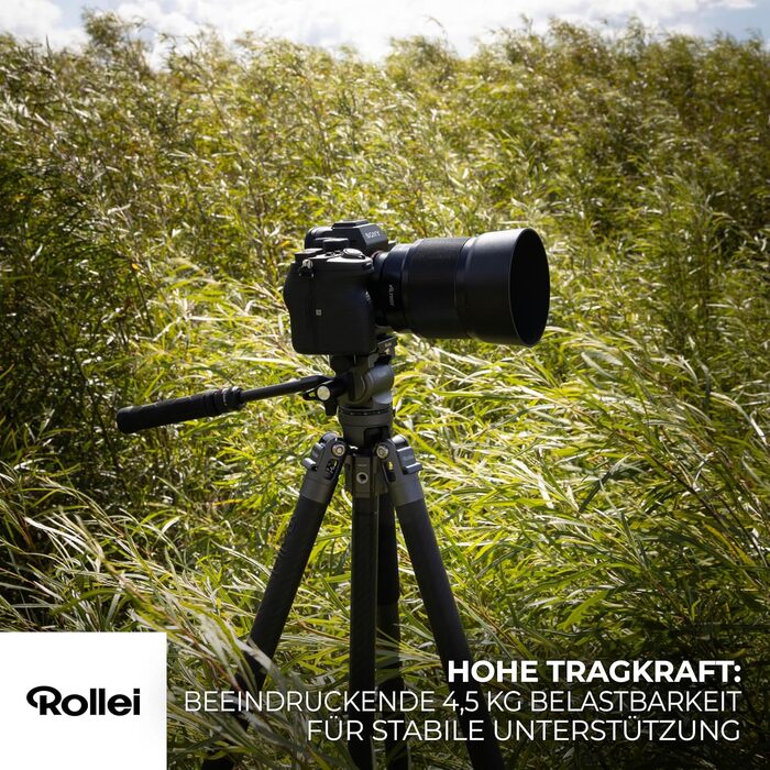 Карбоновий відеоштатив Rollei Easy Traveler Video: навантаження 4,5 кг, висота 164 см, ультралегкий та компактний