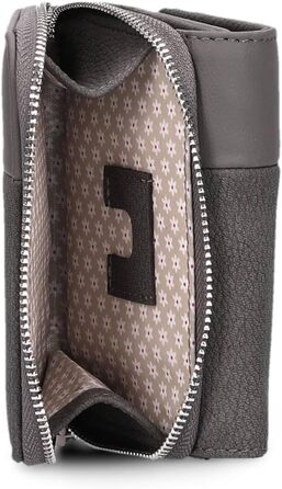 Two Ladies Wallet Eva EVW15 compact wallet, 6 card slots, ONE bill compartment, ONE see-through pocket, coin pocket on the outside, compartment for shopping trolley coins, modern and elegant wallet (Nubuk-Stone)