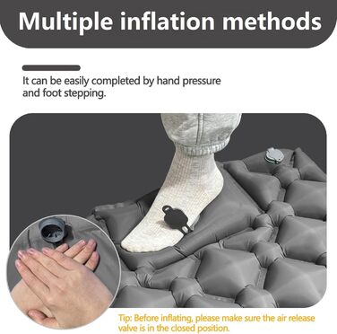 Саморозгортальний килимок для кемпінгу Isomatte, Ultraleicht: легкий килимок для відпочинку на природі, туризму, пляжу та подорожей. З насосом та подушкою. Сірий колір.