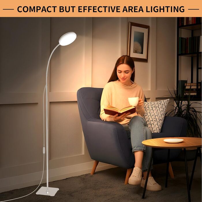 LED настільна лампа Mojimdo з регулюванням яскравості, 3 кольори, 10 режимів, гнучка штанга, для дитячої кімнати, офісу, вітальні, нічного столика