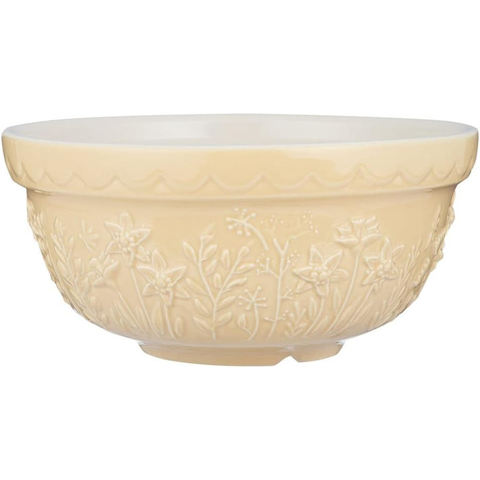 Mason Cash Stoneware Mixing Bowl 21 cm | Daffodil | 2 L | Dough bowl for bread dough, cake dough or pizza dough | made of high-quality, chip-resistant stoneware | large dough bowl