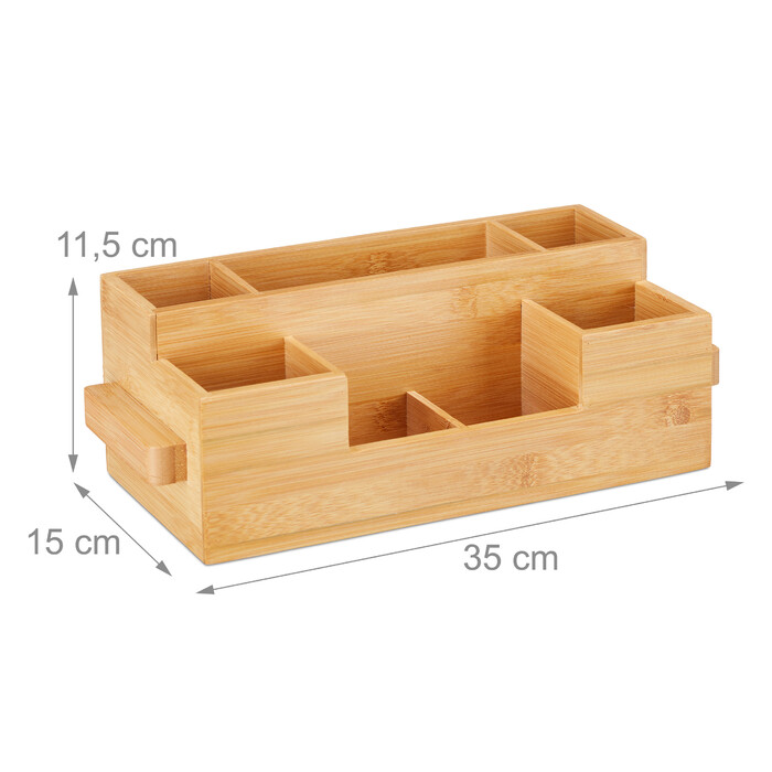 Bamboo Cutlery Holder with Napkin Holder