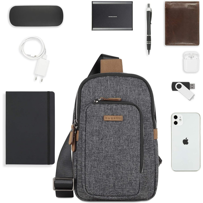 Сумка Bugatti Luce Crossbody Grey (сіра) - через плече