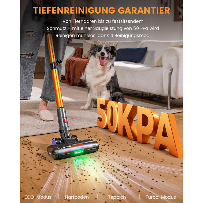 Бездротовий акумуляторний пилосос AlloyMove A05: 50000Pa, 550W, 80 хвилин, LED-дисплей, антизаплутана щітка, 7-ступенева фільтрація, для тварин, твердих поверхонь та килимів