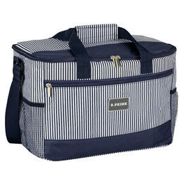 Термосумка B.PRIME 20L Classic Navy-Blue Striped - Ідеальна для пікніка, подорожей та відпочинку на природі