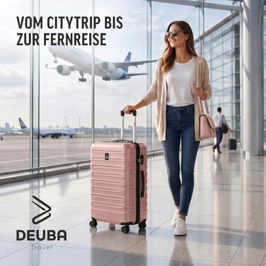 Набір дорожніх валіз Deuba TRAVEL з твердого корпусу, 3 предмети, пастельно-рожевий