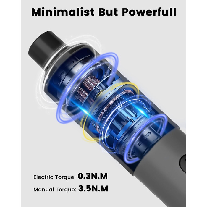 Набір мініатюрної електричної викрутки TANYO 51 в 1 з акумулятором 400mAh, LED-ліхтариком, для ремонту iPhone, ноутбуків, окулярів, годинників (чорний)