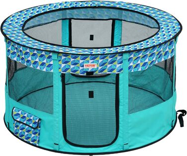 Клітка для цуценят VEVOR, розкладний вольєр для собак, 914 x 914 x 584 мм, 600D Oxford, для малих та середніх тварин (Блакитний)