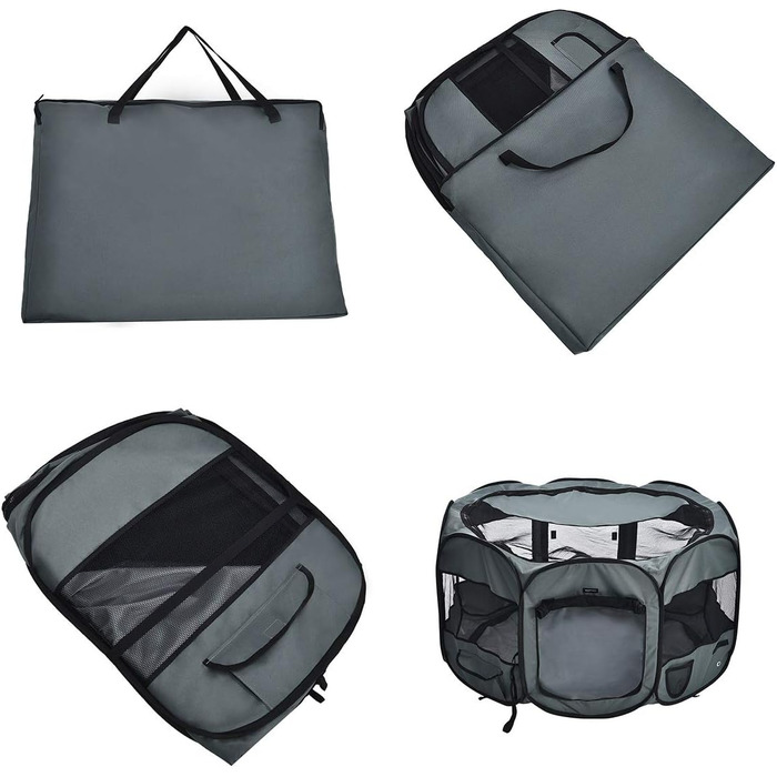 Amazon Basics Octagon Portable Pet Playpen - 114cm Grey