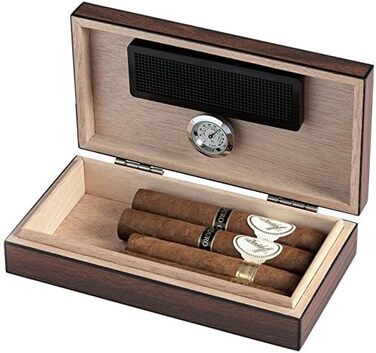 Вологомірний вологозберігаючий ящик для сигар Egoist Premium з системою зволоження, на 5 сигар, чорний (JK00173)