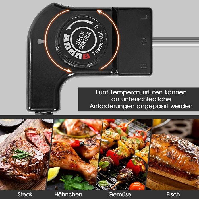 GOPLUS Electric Grill 1800W, Teppanyaki Grill Plate with Non-Stick Coating, Table Grill including Adjustable Thermostat and Removable Grease Tray, Large Grilling Surface for BBQ/Party, 90 x 23 cm