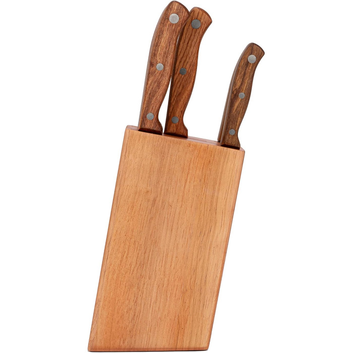 Набір ножів Karl Hausmann 5 предметів: ніжний блок, кухонні ножі з нержавіючої сталі, блок для ножів з пластику та щетиною