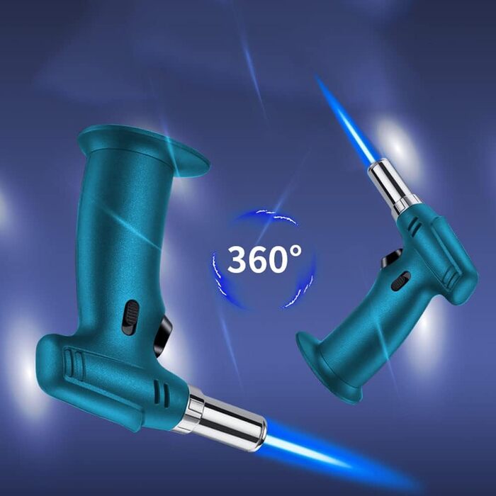 Кулінарний пальник-газовий обпалювач ibforcty, багаторазовий кухонний torch з регулюванням полум'я та замком безпеки для десертів, крем-брюле та BBQ, чорний