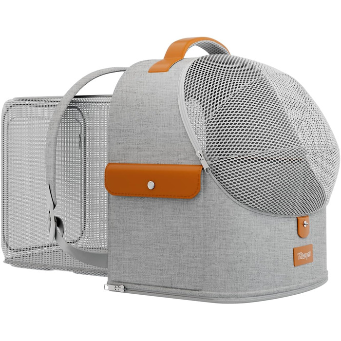 Розширюваний рюкзак для котів - рюкзак-переноска для тварин з дихаючою сіткою 4D, рюкзак для собак та котів до 12 кг (Сірий)