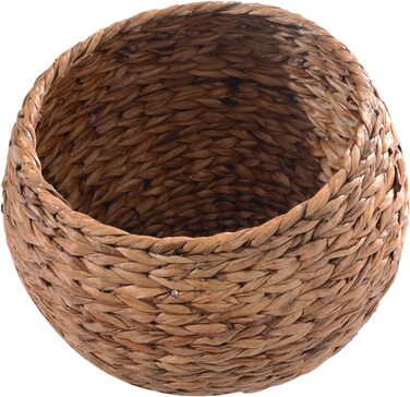 PawHut Rattan Cat Basket Cat Cave Cat House Cat Bed with Cushion Pet Bed Water Hyacinth Brown 50 x 42 x 60 cm
