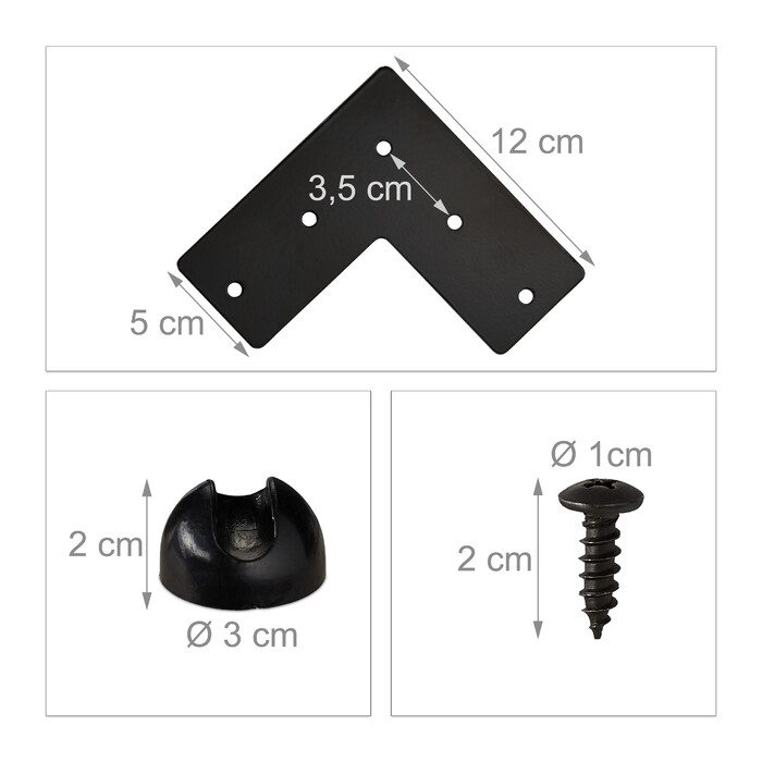 Relaxdays 4-Pack Hairpin Legs with 2 Braces