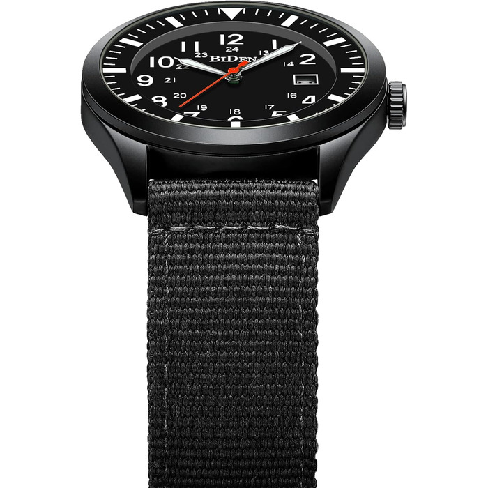 HANPOSH Чоловічий годинник Military, тактичний годинник для армії, кварцовий годинник з датою, водонепроникний 3ATM, чорний