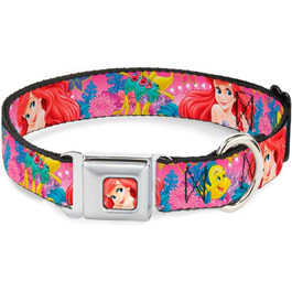 Нашийник для собак Buckle Down Ariel, рожево-блакитний, повний колір, розмір L (15-26 дюймів, 2.5 см)
