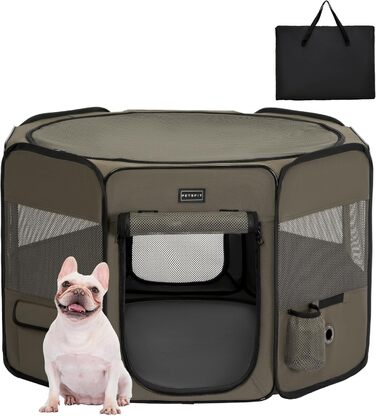 PETSFIT Клітка для собак для дому, висувна, складна, міцна конструкція, 91 x 84 x 53 см, розмір M (S: 75 x 68 x 42 см, тілесного кольору)