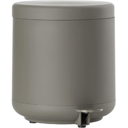 Zone Denmark Ume Waste Bin - Bathroom, Cosmetic Bin, Pedal Bin with Lid for the Bathroom, with Removable Inner Bucket and Soft-Close, Diameter 19.5 cm, Height 22 cm, 4 Liters, Taupe (Brown)