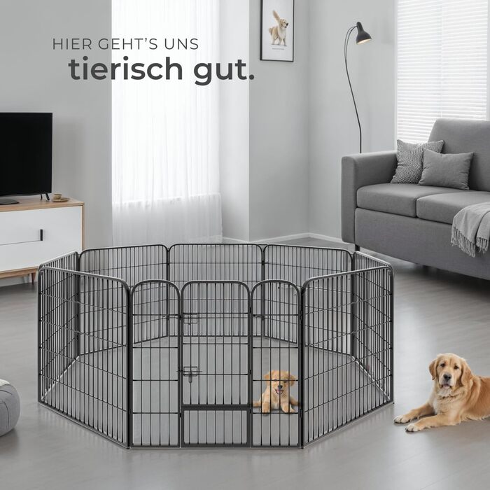 Тектейк вольєр для цуценят, 60 см, 8 граней, чорний - 402502