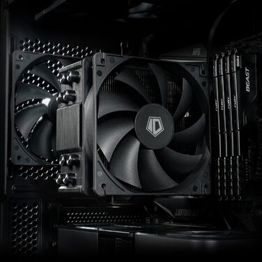 ID-COOLING SE-214-XT Black: Кулер CPU з чорним дизайном, 4 теплові трубки, 120мм вентилятор, сумісний з LGA1700/1851/1200/115X, AMD AM5/AM4