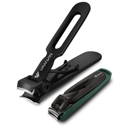 Набір з 2 шт. кусачок для нігтів: професійні, з нержавіючої сталі, для товстих нігтів, з контейнером для сміття. Підходить для нігтів на руках та ногах.