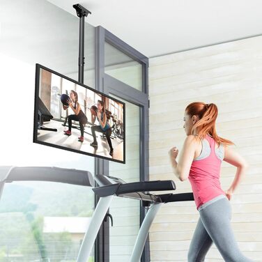 ELIVED Adjustable Ceiling TV Mount for 37-75 inch Flat & Curved TVs - VESA 600x400mm, 50kg Capacity