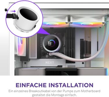 NZXT Kraken RGB 240 - Рідинна система охолодження CPU з LCD-дисплеєм, білий, 2023