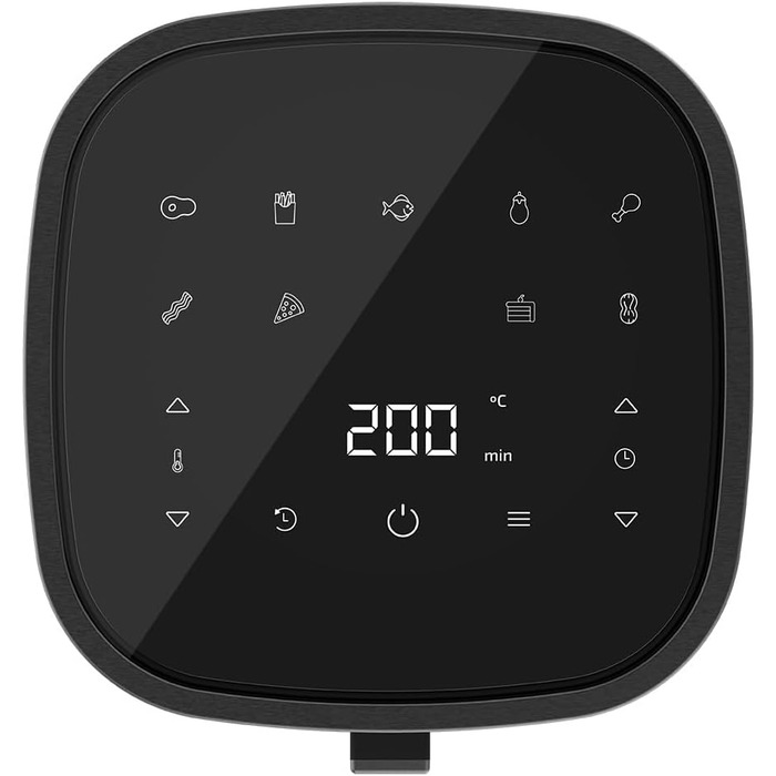Фритюрниця без олії Cecotec Cecofry Fantastik Window 4000, 4 л, 1400 Вт, 9 програм, сенсорне управління, PerfectCoo, 80-200ºC, чорний