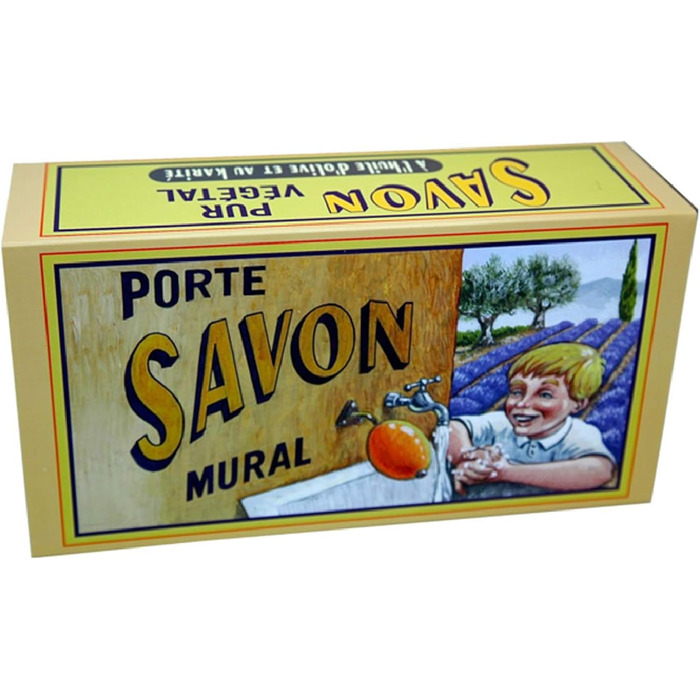 Rotating school soap, wall-mounted, French product.