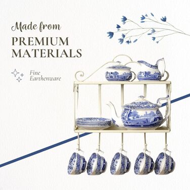 Spode Blaue Zuckerdose з кришкою, 266 мл, Steingut, вінтажний дизайн, придатна для миття в посудомийній машині, мікрохвильовій печі та морозильній камері