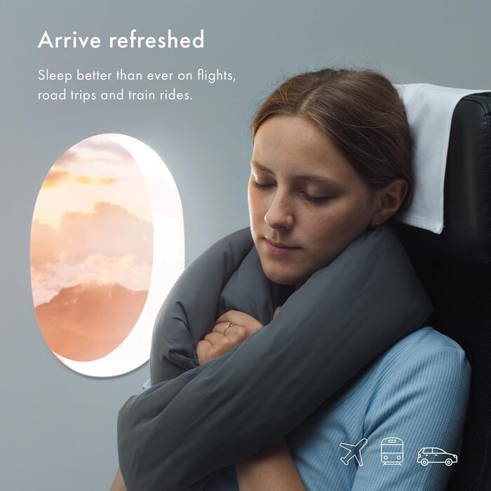 Huzi Design Infinity Pillow - Travel Pillow Neck Pillow Ideal for Travel Office Design Soft Neck Support Pillow (Navy Blue)