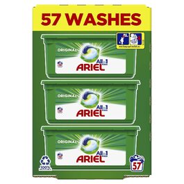 Капсули для прання Ariel 3-in-1 Original з рідким гелем, 57 прань