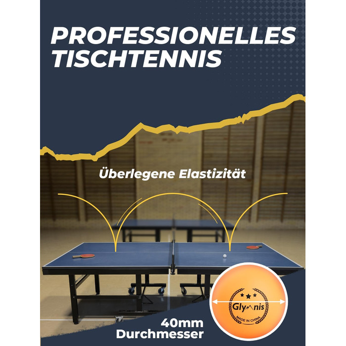 Набір для настільного тенісу Glymnis: 4 ракетки, 8 м'ячів, компактна сумка. Підходить для початківців, сім'ї та професіоналів