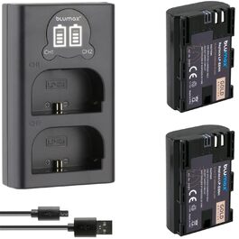 Акумулятор Blumax LP-E6NH для Canon EOS R5, R6, R7, 5D Mark IV, 90D (2250mAh) + Зарядний пристрій Slim Dual LP-E6